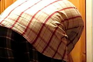 Restrained Housewife Gets Whipped in Garage Show