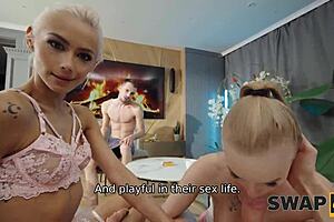 Swap4k Surprise: Feet Massage Turns Into a Steamy Threesome While Boyfriend Showers