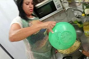 Sarah Rosa Cooks Up Sensual Kitchen Seduction With Big Tits