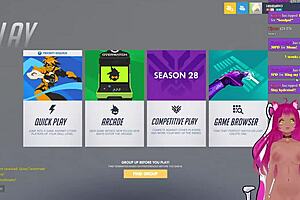 Vtuber Lewdneko plays overwatch and gets spanked part 1