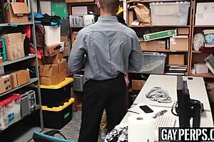 Young Perp Rides Officer's Huge Black Cock in Office!