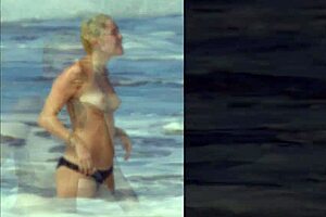 Miley Cyrus nude in the full collection, showcasing every angle of her topless blonde beauty