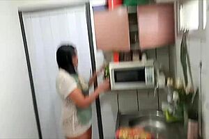 Sarah Rosa Cooks Up Sensual Kitchen Seduction With Big Tits