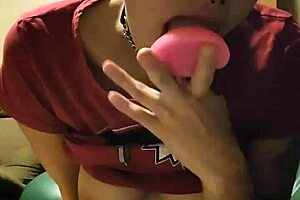 i played with my dildo in a thong