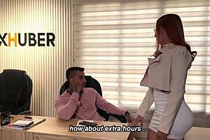 Hot secretary earns good raise with andrea castro and christian chaux