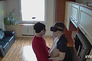 i'm watching this gay slut get fucked on the kitchen counter