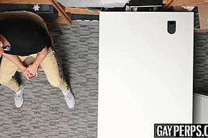 Young Perp Rides Officer's Huge Black Cock in Office!