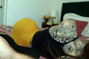 My girlfriend's hot tatted sister begs for a big cock creampie.