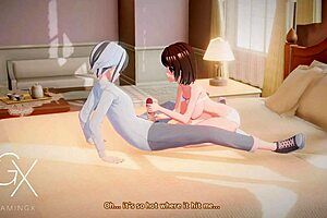 Hey, check out this anime futanari girl blowing and riding in sexy games!