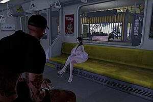 A Busty Woman Gets Surprised By A Large Man On The Train And Decides To Ride