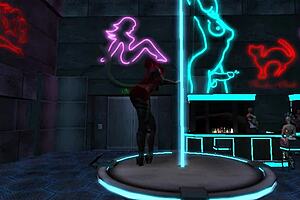 Mera firelyte dances as an intergalactic slut in the kitty club nightclub anime hentai scene