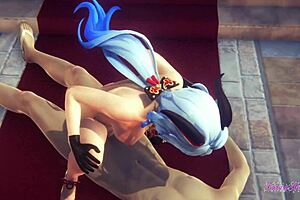 Ganyu sucks cock and gets fucked in church creampie