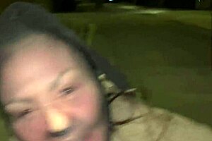 Street Babe Pushes Items Up Shaved Pussy