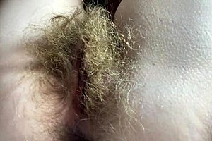 Chilling with hairy pussy closeup for 10 minutes