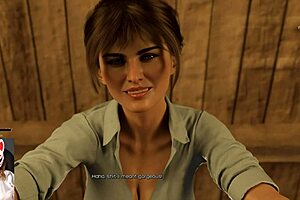 Artemis 1, the Playful Fox, Enjoys Playing Adult Visual Novel with Big Tits, Bent Over Doggystyle, Cum, Cowgirl, Brunette, and Cum in Mouth Scenes.