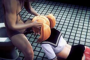 Girl Blows And Fucks In Public Toilet!