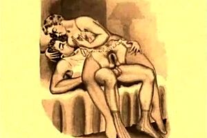 Vintage Erotic Illustration with Retro Anime Style