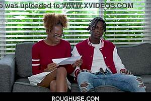 rough black teen stepsister gets used