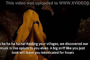 fallen princess says, 'bend over for my monster cock in this threesome'