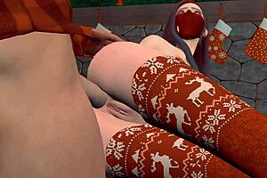 new years eve fun with asian woman in 3d animation 😍