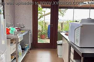 Hey, I lick my latina milf boss's dildo and balls in cute amateur brunette session