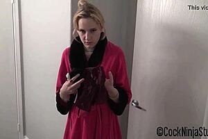 Sniffing step sister's big tits and ass in taboo pov