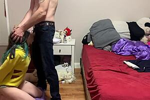 Step daughter tied up by big cock step dad eaten throated and fucked