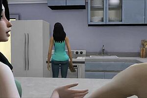 Stepbrothers fuck hard behind stepmother's back in 3D cartoon anal hardcore