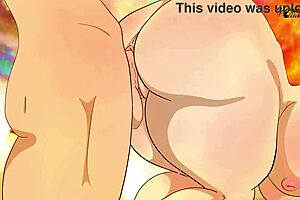 Anna yanami takes intense double penetration in hentai parody