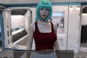 stranded in space, kissing the hot doctor playfully