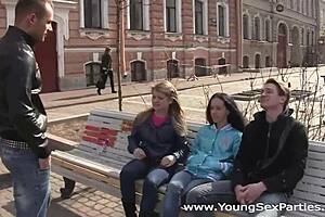 Hot casual two-on-two teen 18+ fuck christi cats alena