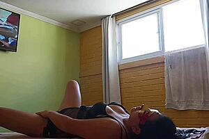 Mature Latina milf models lingerie and gets a hot vaginal massage.