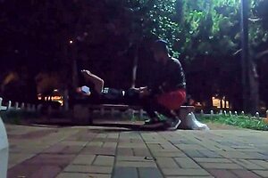 I went for a run in the park and met a big-dicked guy and we fucked in the square