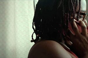 Ebony babe KittyLove caught banging two friends hard. Her curvy frame takes every thrust.