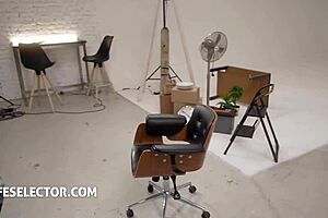 nostalgic naughty fun with foot fetish babe shalina devine at work