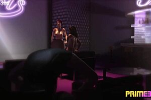 Prime3DX Fantasy Strip Club Interracial Animation with Huge Monster Cock Fuck!