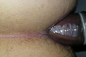 Big black shemale cock penetrates my tight white ass deeply