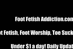 slowly suck each one of my long sexy toes in footjob femdom fetish sucking