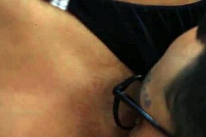 passionate couple makes love after work