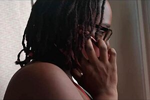 Ebony babe KittyLove caught banging two friends hard. Her curvy frame takes every thrust.