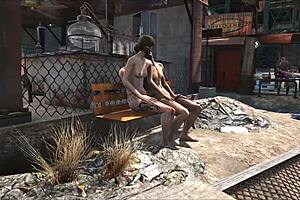 Fallout 4 Diamond City Public Fucking with Brunette in Outdoor Setting
