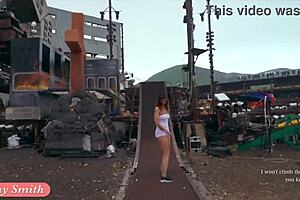 Jeny Smith Teases With Camel Toe And Big Ass In Tight White Suit