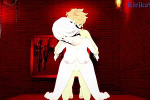 arlecchino and aether in intense sex - genshin impact hentai