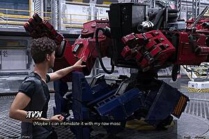 Stranded in space, flirting with a curvy half-robot girl in 3D hentai adventure.