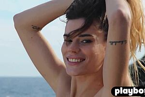 Hot Big Ass Brunette Teen 18+ Poses Outdoor And Enjoys It Intensely