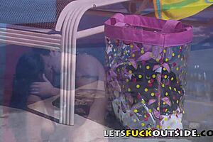 Outdoor Poolside Encounter With Ebony Beauty