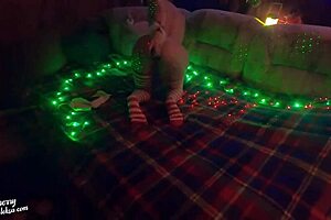 christmas milf gives sloppy blowjob and doggy anal