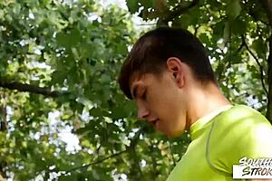 Robbie dane gets fucked after blowjob in the woods