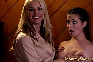 Glam Stepmommy Pleasured In Lesbian Threeway With Oral And Big Tits.