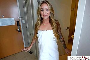 Intense threesome with curvy milf Athena Anderson